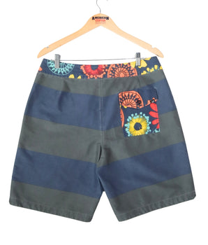 Men Floral Elastic Waist Short