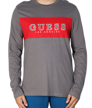 GUESS Men Striped Logo T-Shirt