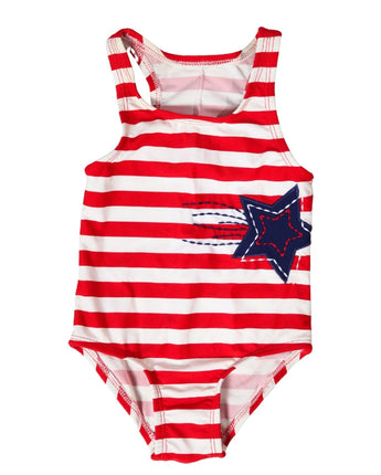 Girls Striped Swim Suit