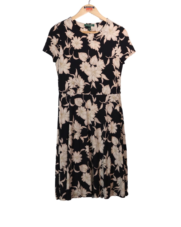 Women Floral Short Sleeve Dress