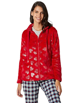 YAMAMAY Women Smooth Heart Graphics Jacket