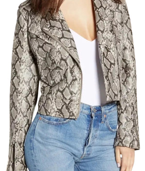 BLANKNYC Women  Faux Snake Leather Jacket