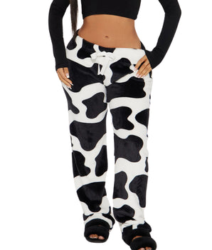 Women Cow Print Pajama Pant