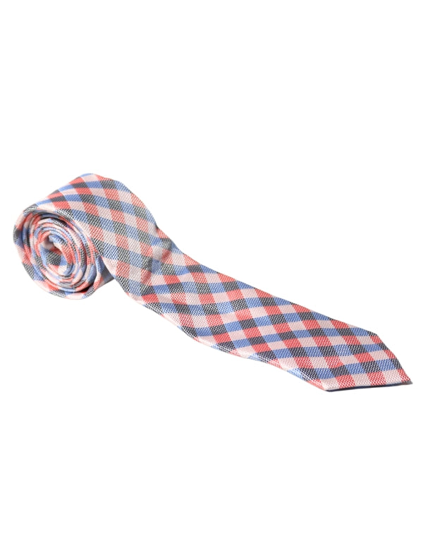 Men Squares Print Stripped Tie