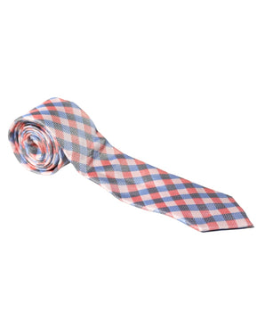 Men Squares Print Stripped Tie