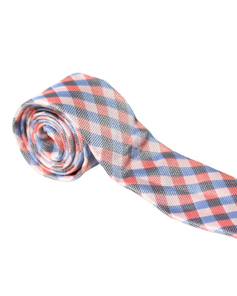 Men Squares Print Stripped Tie