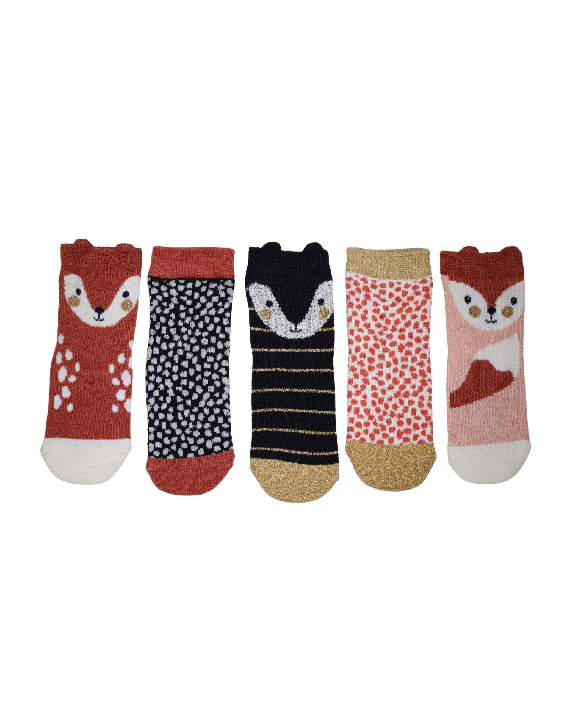 KIABI Baby Girls 5 Pair Graphic Socks