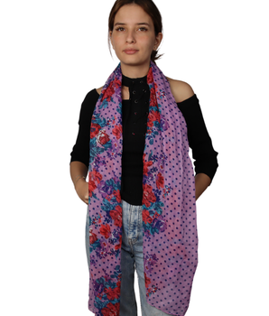 Women Floral Soft Scarf