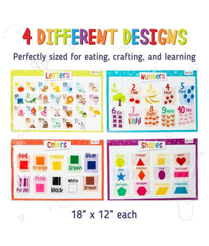 4 Pack Educational Placemats