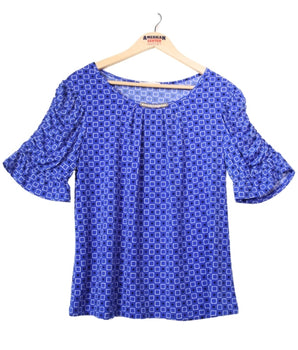 Women Square Print Blouse