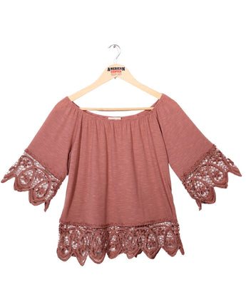 Women Lace Trim T-Shirts