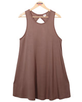 Women Sleeveless Split Back Dress