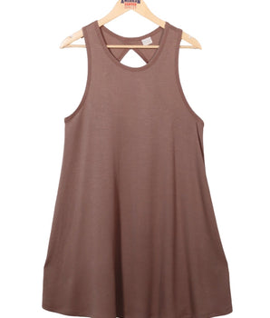 Women Sleeveless Split Back Dress