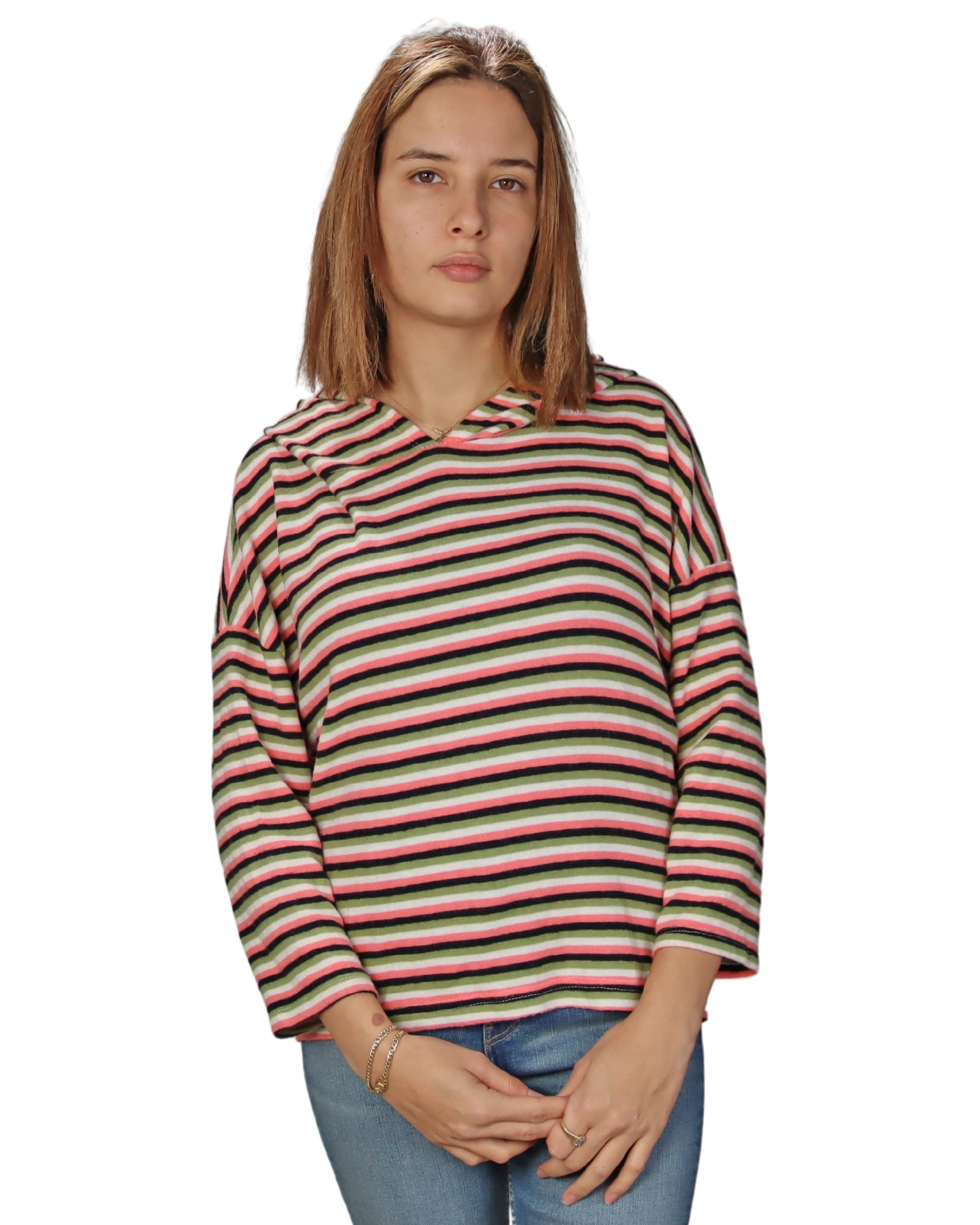 POOF Women Stripe Hoodie