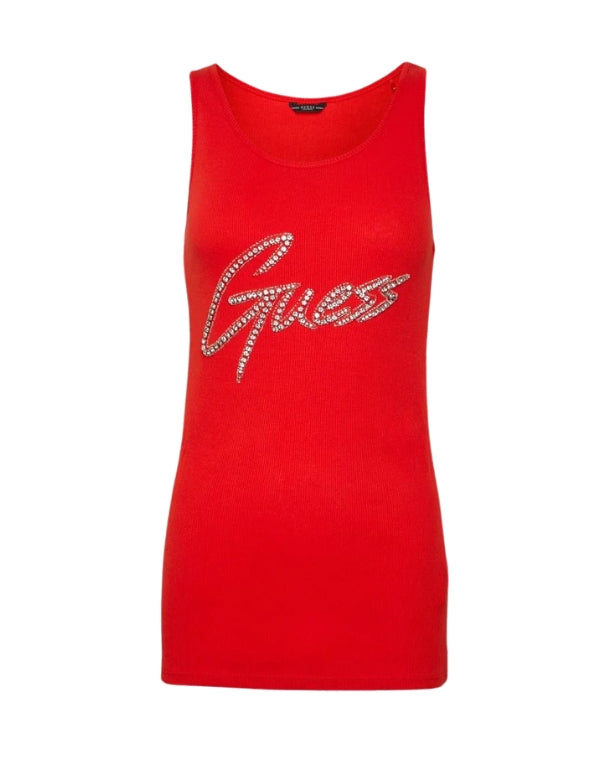 Women Strauss Logo Print Tank Top