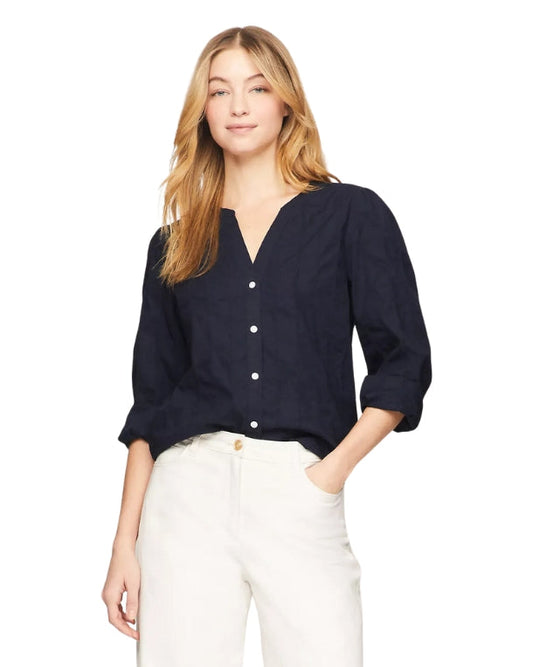 Women Lace Trim Blouse