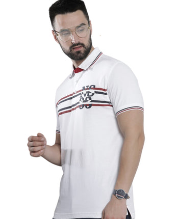 Men Stripe Casual Polo Shirt