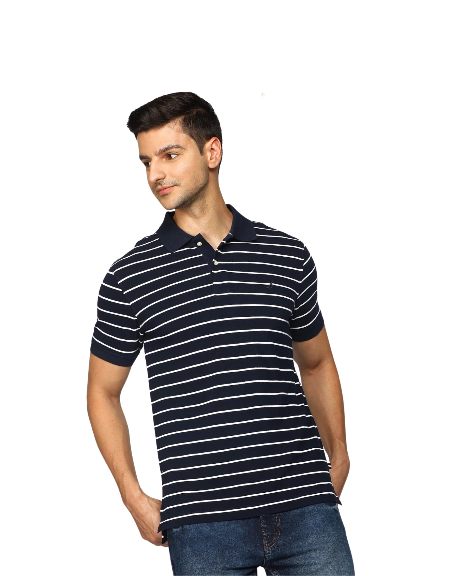 Men Stripe Polo Shirt