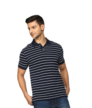 Men Stripe Polo Shirt