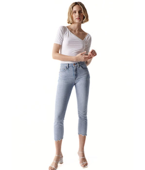 Women Cropped Slim Pants Jeans