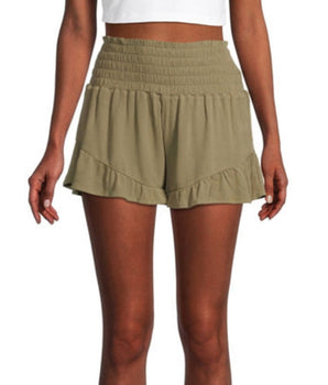 Women Smocked Elastic Waistband Short