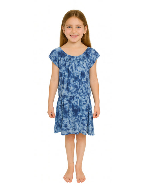 Girls Tie Dyed Off Shoulder Dress