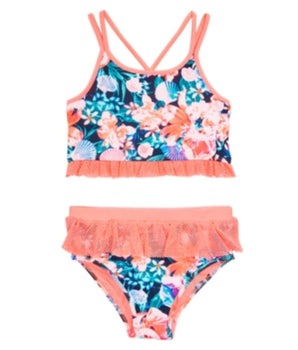 Girls Floral Swim Set