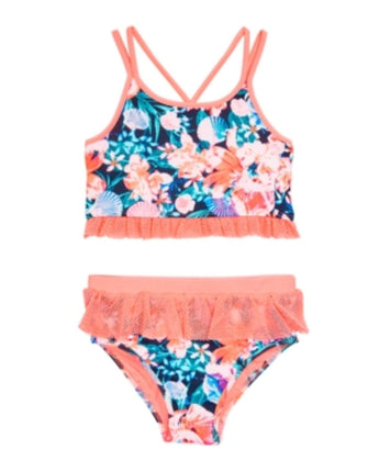 Girls Floral Swim Set