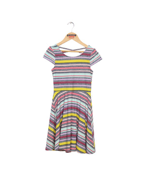 Girls Striped Fit & Flare Dress