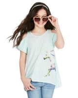 Girls Unicorn Printed Cold ShoulderTop 