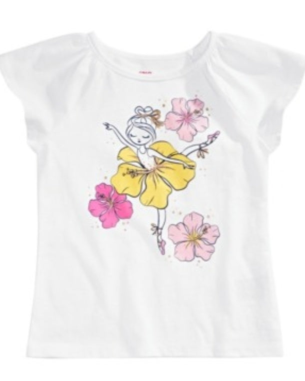 Girls Flower Ballerina Flutter Top 