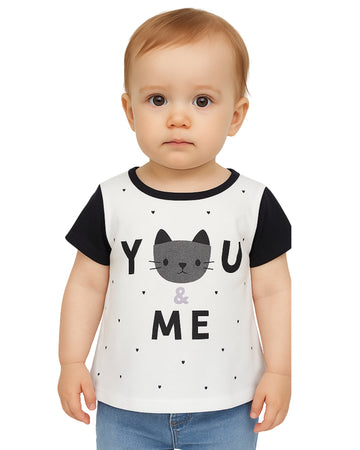 FIRST IMPRESSIONS Girls Cat Print T-Shirt