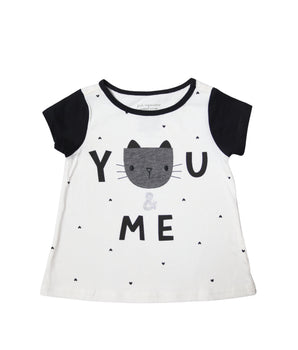 Girls Cat Print T-Shirt