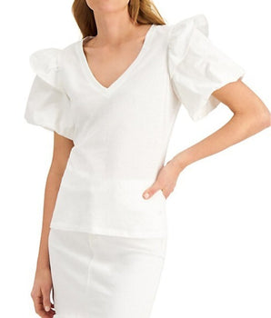 Women Ruffle Shoulder Top