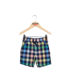 Boys Bold Plaid Cotton Shorts