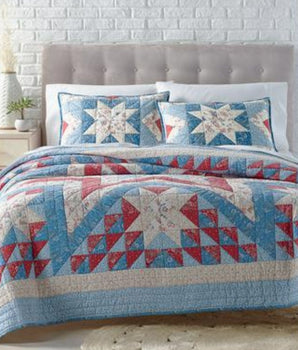 Americana Star Patchwork Quilt Full/Queen Sham Collection