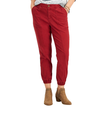 Women Cropped Cotton Utility Pants