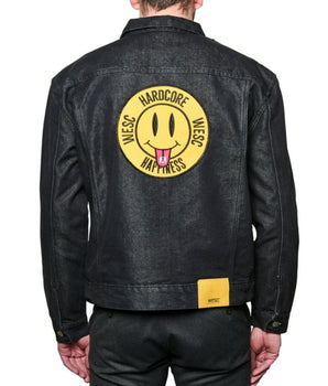 WESC Men Back Smile Face Print Jacket