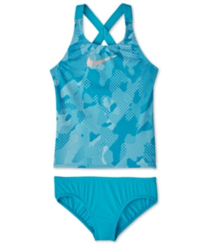 Girls Optic Camo Crossback Tankini 2 Pcs