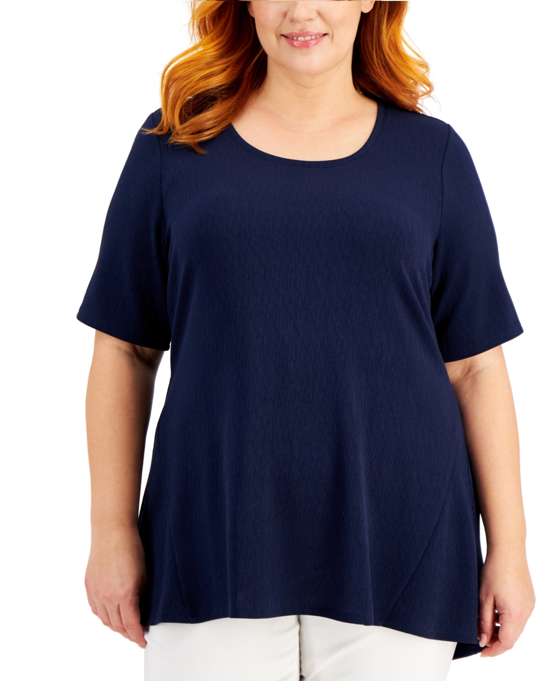 Women Elbow Length Sleeve Tunic Top