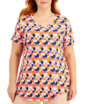 Women Geometric Print Short Sleeve T-Shirt