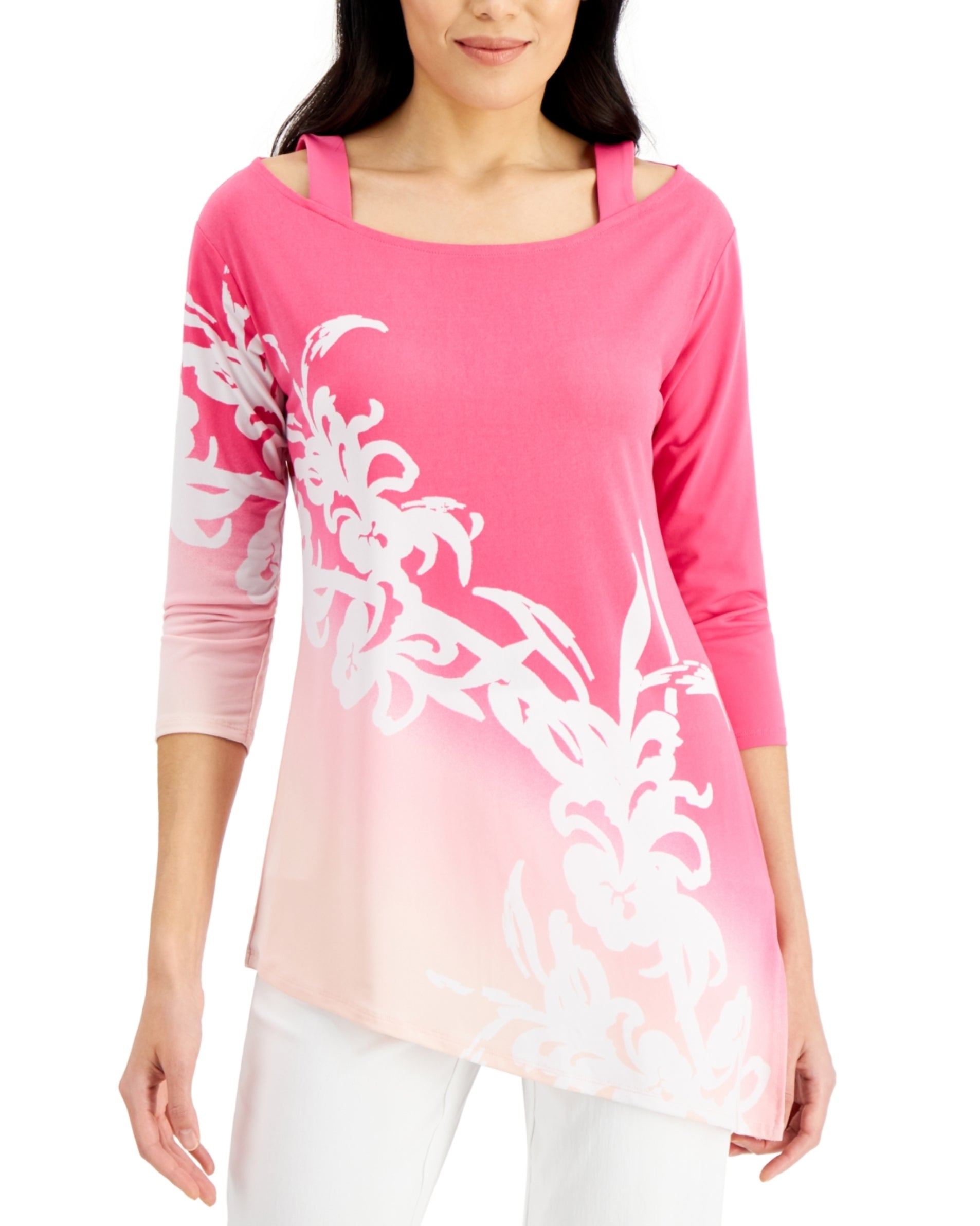 Women Asymmetrical Ombre Top