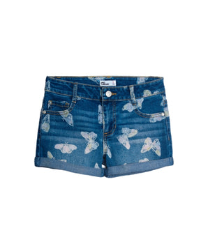 Girls Butterfly Denim Shorts