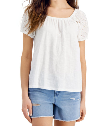 Women Lace Trim Top