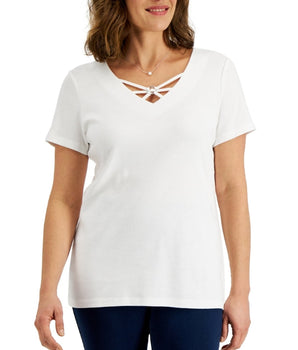 Women Crisscross V Neck Top