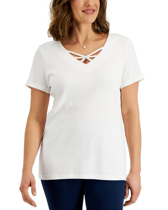 Women Crisscross V Neck Top