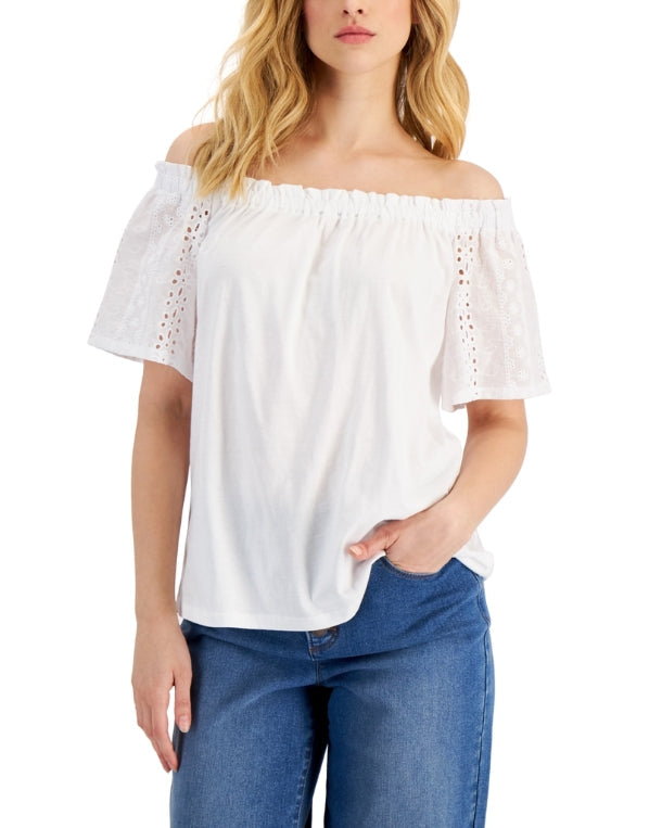 Women Lace Trim Top