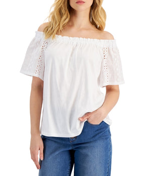 Women Lace Trim Top