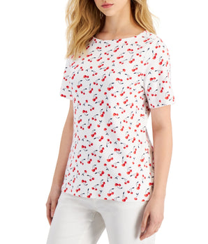 CHARTER CLUB Women Cherry Printed T-Shirt