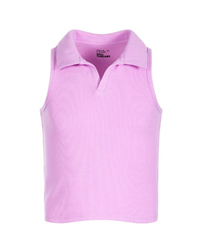 Girls Stella Ribbed Polo Tank